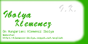 ibolya klemencz business card